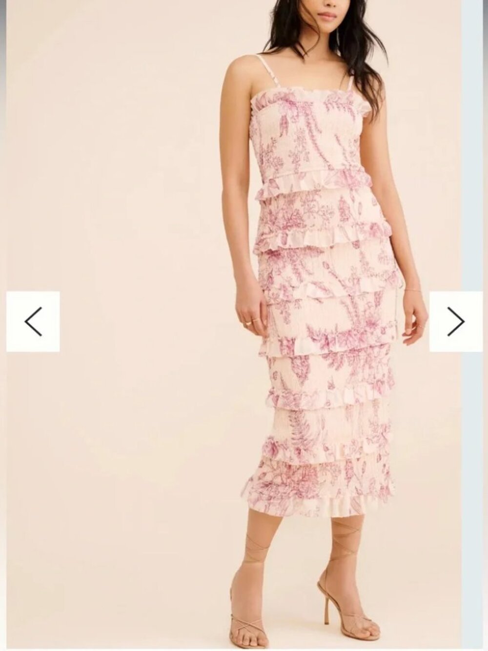 Let Me Be Tiered Floral Smocked Midi Dress